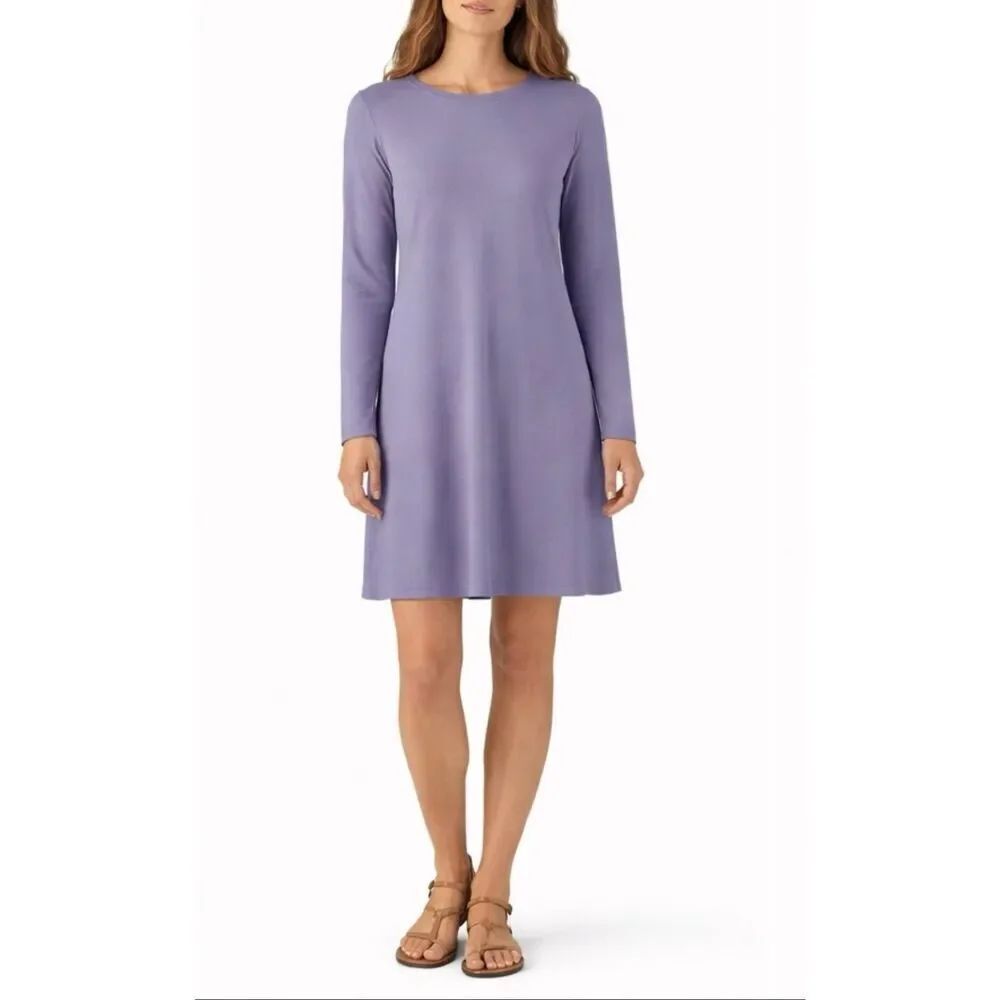 Patagonia organic cotton purple crewneck long sleeve dress large